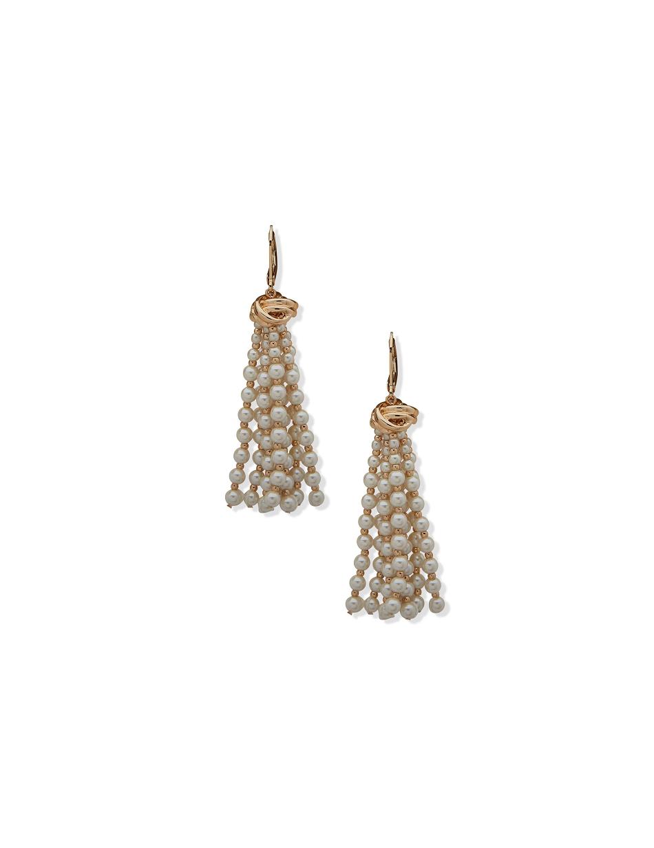 Earring Anne Klein Knot With Pearl Tassel   | FCC-6437258